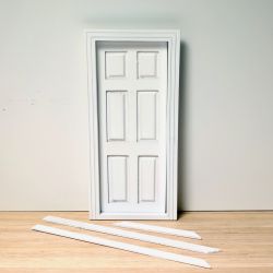 Nukkekodin ovi, valkoinen, 6 panelinen