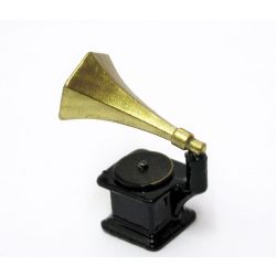 Gramofoni (levysoitin), pieni, metallia