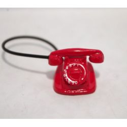 Puhelin, punainen, 'muovijohto'