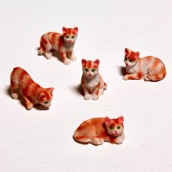 Kissa, oranssiraidallinen, resiiniä, 1 kpl