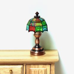 Pöytälamppu, Tiffany, värikäs, LED