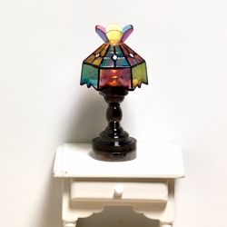 Pöytälamppu, Tiffany, LED, keltainen valo