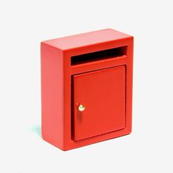 Postilaatikko, punainen, avautuva ovi