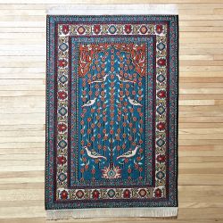 Turkkilainen matto, linnut, petrooli,, 15 x 23 cm