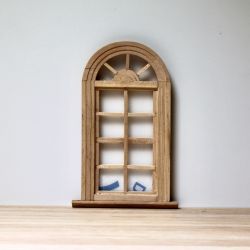 Palladian kaari-ikkuna, 14,5 x 7,7 cm, puuvalmis
