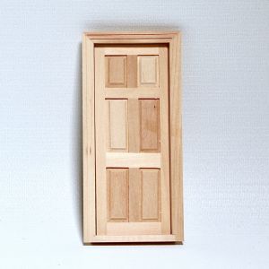 Nukkekodin ovi, 6-panelinen, puuvalmis