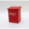 Postilaatikko, puinen punainen, tekstillä