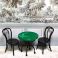 Kahvilapöytä ja 2 tuolia, musta ja vihreä marmori